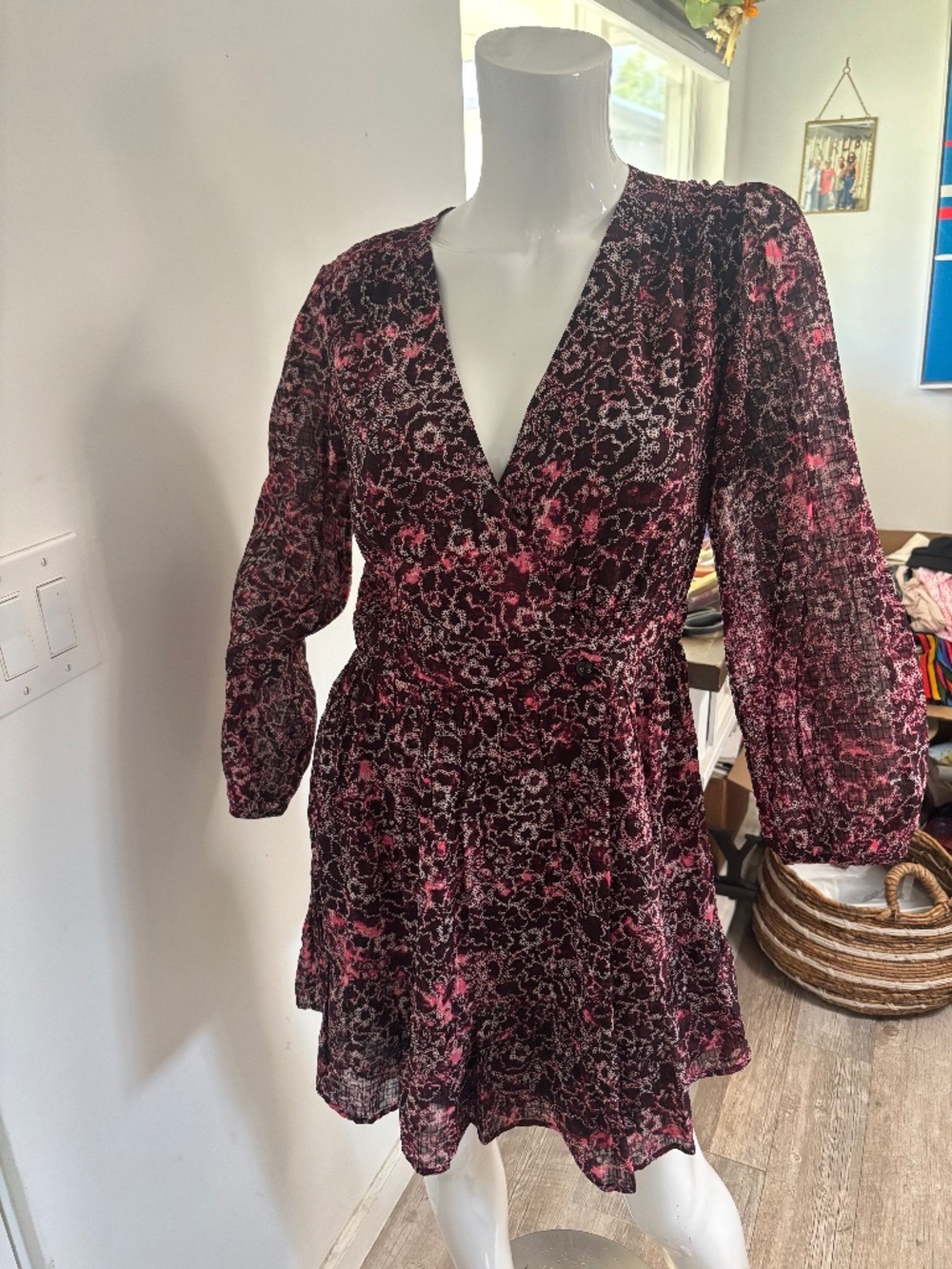 Scotch & Soda Cherry Blossom Long Sleeve Mini Dress